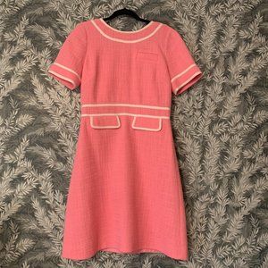 J Crew Bubblegum Pink Mod Tweed Dress Short Sleeve Size 8